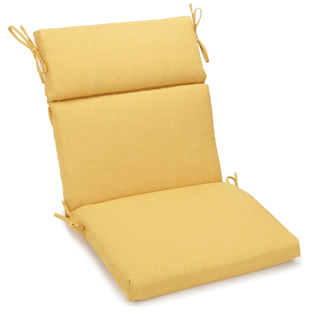 20-inch by 42-inch Spun Polyester Outdoor Squared Seat/Back Chair Cushion - Lemon